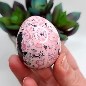 CLEARANCE Gorgeous Rhodochrosite & Pyrite Crystal Egg A